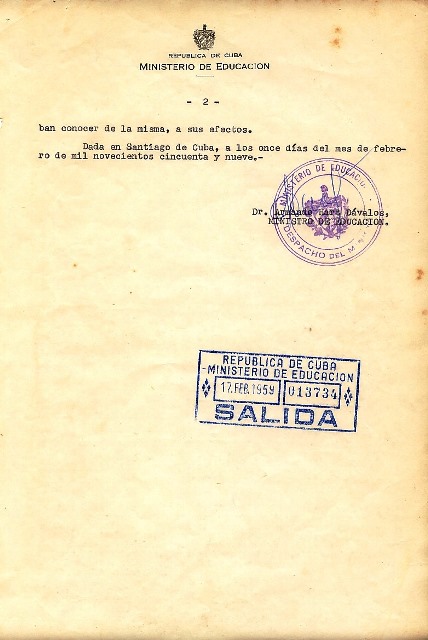 Foto de Resolución N° 07692, del 11 de febrero de 1959